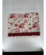 VTNG ORIGINAL Handmade Strawberry Shortcake Fleece Blanket W/Crocheted Trim - $50.00