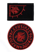 Bundle of 2 Viking Raven Flag Banner Odin Hook Raven Flag Patch - £10.22 GBP