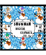 Snowman Vol. 8-Digital Clipart,Christmas,Craft,Snow,Scarf,Hat,Gift Card,... - $37.30 MXN