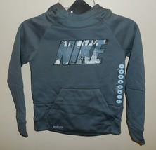 Nike Therma Boys Size 4 Hoodie Sweatshirt Grey Gray New Hooded 86E704-G1A - £17.82 GBP