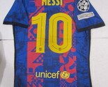 Lionel Messi FC Barcelona UCL Cup Match Slim Blue Third Soccer Jersey 20... - $90.00