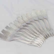 Rogers 1847 Magic Rose Dinner Forks 7 1/4&quot; Silverplate  Lot of 11 - £18.18 GBP