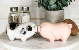 Ceramic Animal Farm Porky Pigs Lover Couple Kissing Salt Pepper Shakers Set - £13.40 GBP