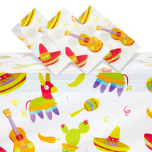 3 Pack Cactus Tablecloth Fiesta Party Supplies And Decorations 54X108 In - £20.34 GBP