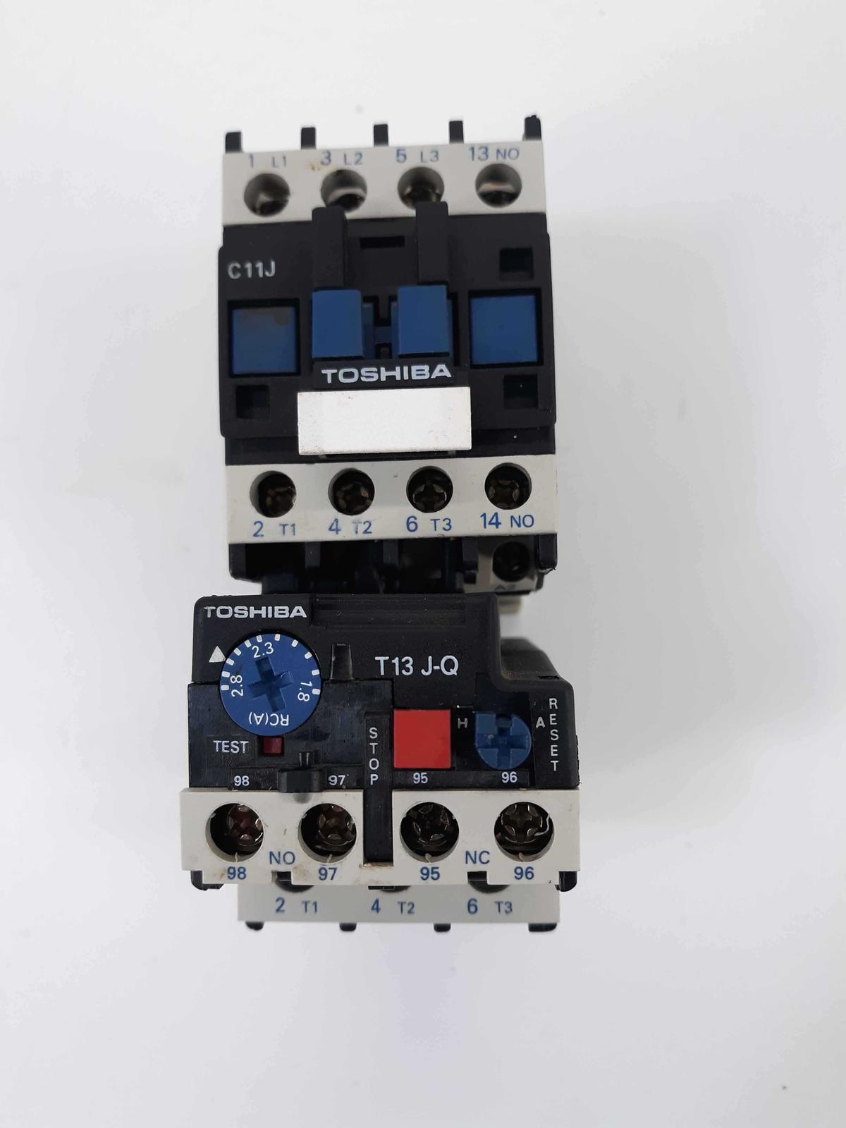 Toshiba C11J Contactor 110v Coil w/ T13 J-Q Overload Relay 1.8-2.8A w/LA... - $35.00