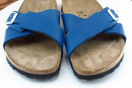 Birki&#39;s by Birkenstock Sz 7 N Blue Slide Birko-flor Women Sandals - £31.64 GBP