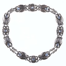14.25&quot; Georg Jensen Art Deco Sterling and moonstone Choker necklace - £3,118.69 GBP