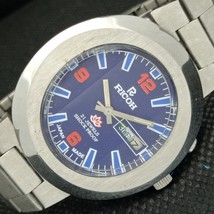 Vintage Ricoh R31 Automatic Japan Mens D/D Oval Shape Blue Watch 587f-a309724-6 - £23.58 GBP