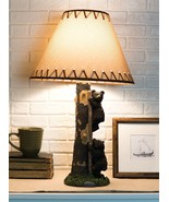 Rustic Forest 2 Bear Cubs Climbing Tree Ladder Table Lamp Statue with Sh... - £78.62 GBP