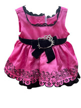 Build-A-Bear Workshop Hello Kitty Sanrio 35th Anniversary Pink Black Satin Dress - $16.98