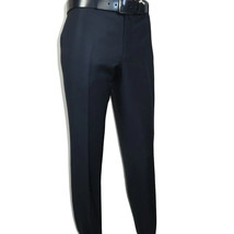 Men's MONO Turkey Slacks 100% Wool Plain Front Regular Fit 2501-02 Navy Blue image 3
