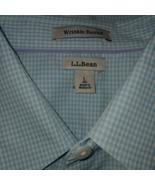 L.L. BEAN WRINKLE RESIST MEN&#39;S LS GREEN CHECKED COTTON DRESS SHIRT-LREG.... - $25.26 CAD