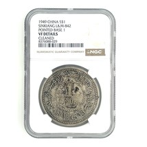 1949 China S$1 Dollar Sinkiang L&amp;M-842 Pointed Base 1 by NGC as VF DETAILS! - $22,390.69 MXN