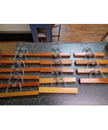 Vtg Lot of 15 Wood Pant Skirt Hangers Clamping Clip 2 Styles - $944.00 MXN
