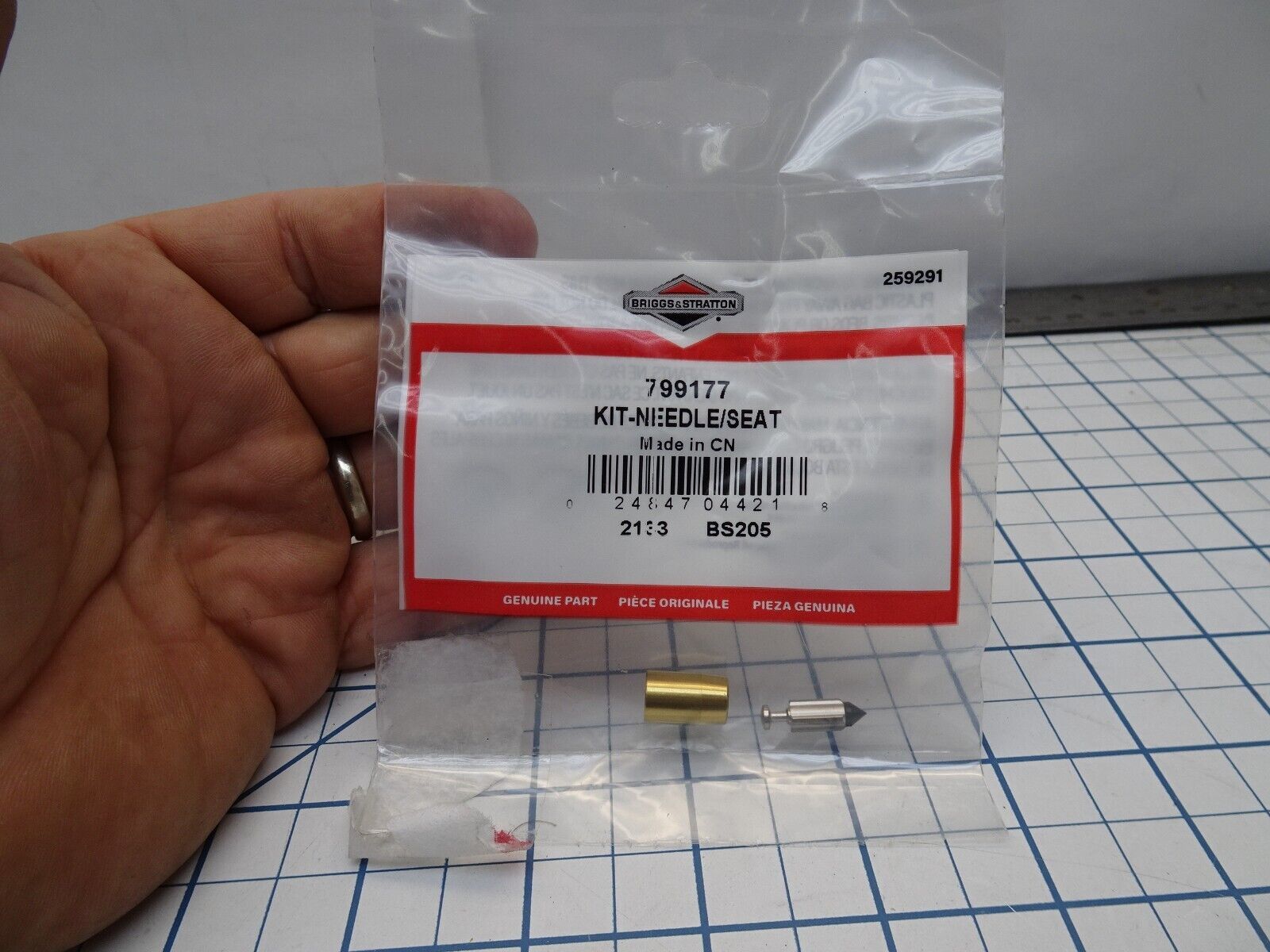 Briggs &amp; Stratton 799177 Carburetor Needle and Seat Factory Sealed OEM NOS - $14.49