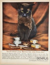 1960 Print Ad Benrus Men&#39;s &amp; Ladies Wrist Watches Black Cat with Rust Color  - £14.05 GBP