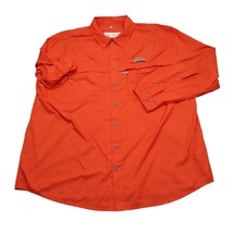 Field Stream Shirt Mens XXL Orange Vented Short Sleeve Pocket Button Up - £17.47 GBP