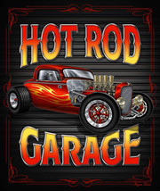 HOT ROD GARAGE Man Cave Collection Luxury Full / Queen Medium Weight Bed Blanket - £47.22 GBP