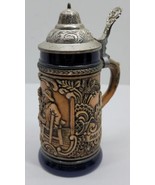 Vintage Gerz Tyrolean Tankard Small Beer Stein DBGM Pewter Lidded W. Ger... - $27.08