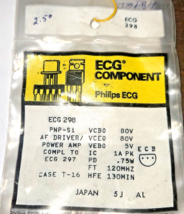 ECG298 PNP-SI AF DRIVER / POWER AMPLIFIER TRANSISTOR - $2.39