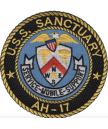 4.375" NAVY USS SANCTUARY AH-17 EMBROIDERED PATCH - £18.67 GBP