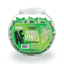 Numb AF Spearmint Flavored Numbing Mints 100-Piece Fishbowl Display - £155.50 GBP