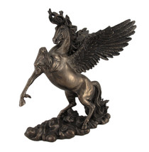 Bronzed Finish Winged Horse Pegasus Statue Amazing Detail - £72.86 GBP