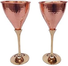 Rastogi Handicrafts Pure Copper Wine Glass Goblet Tableware Bar Hotel Re... - £40.88 GBP