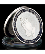Praying Hands Christian Prayer Challenge Coin Metal 40mm Token in Case - $14.99
