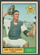 Boston Red Sox Jim Pagliaroni Rookie Card Rc 1961 Topps Baseball Card # 519 - £3.11 GBP