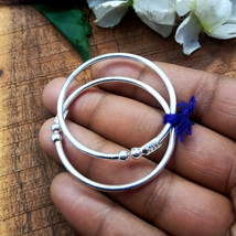 Silver Baby Bangle, New Born Baby Bangle, Baby Adjustable Cuff Bangle Br... - €26,14 EUR