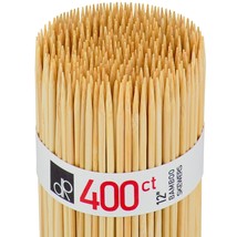 400 Natural Bamboo Skewer Sticks, Natural Wood Barbecue Skewers For Gril... - £15.13 GBP