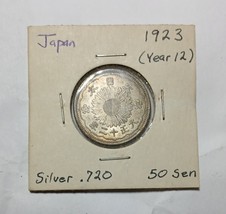 1923 Japan Silver 50 Sen - Lustrous &amp; Uncirculated - £19.41 GBP