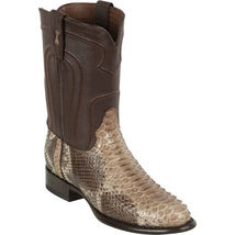 Los Altos Brown Handmade Genuine Python Snake Roper Round Toe Cowboy Boot - £275.31 GBP+