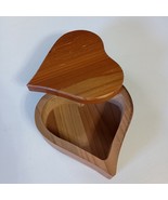 Vintage Handmade Wooden Pivot Lid Heart Shaped Trinket Box 5” Signed 1991 - $272.06 MXN