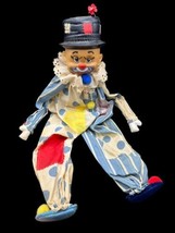 Vintage Clown Sitting Homemade 24&quot; Wood Base Sitting - $35.00