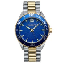 NEW Rousseau 9445 Men&#39;s Suter Luminous Indices Blue Dial/Bezel Silver/Gold Watch - £20.09 GBP