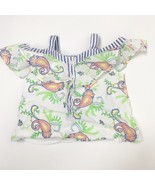 Janie and Jack Girls White Blue Paisley Ruffle Sleeve Top Shirt Sz 6-12 ... - $100.29 MXN
