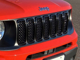 For 2019-2022 Jeep Renegade Gloss Black 7 Piece Mesh Grille Grill Insert Overlay - £108.25 GBP