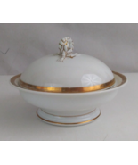 Haviland Limoges White &amp; Gold French Navy Anchor Vegetable Bowl - $1,286.50 MXN