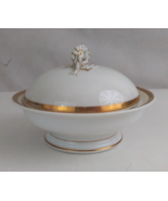 Haviland Limoges White &amp; Gold French Navy Anchor Vegetable Bowl - £53.33 GBP