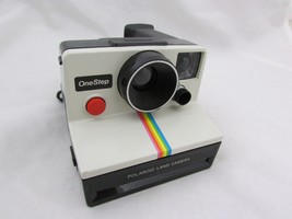 Polaroid SX-70 OneStep White Rainbow Stripe Land Camera Tested Working. - $23.04