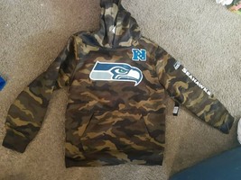 NWT Boys Seattle Seahawks Football Sweatshirt Hoodie Official Camo NFL  ... - $37.99