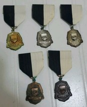 Vtg 1970s Lot x5 FRIAR RELAYS Swim Meet Awards Medals Ribbons Gold Silver Bronze - $28.53