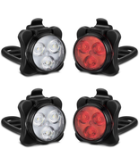 Rechargeable Bike Lights Set, LED Bicycle Lights Front and Rear, 4 Light Mode Op - $26.51