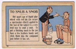 Comic Postcard To Snub A Snob - $2.16