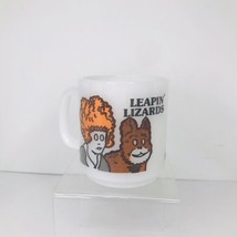 Vintage Little Orphan Annie Leapin Lizards Coffee Mug 1975 Glasbake Milk Glass - £10.85 GBP