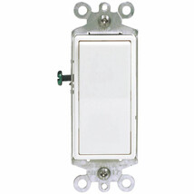Leviton S12-5603-2WS White 15 Amp Residential Grade 3-Way AC Quiet Switch - $9.89