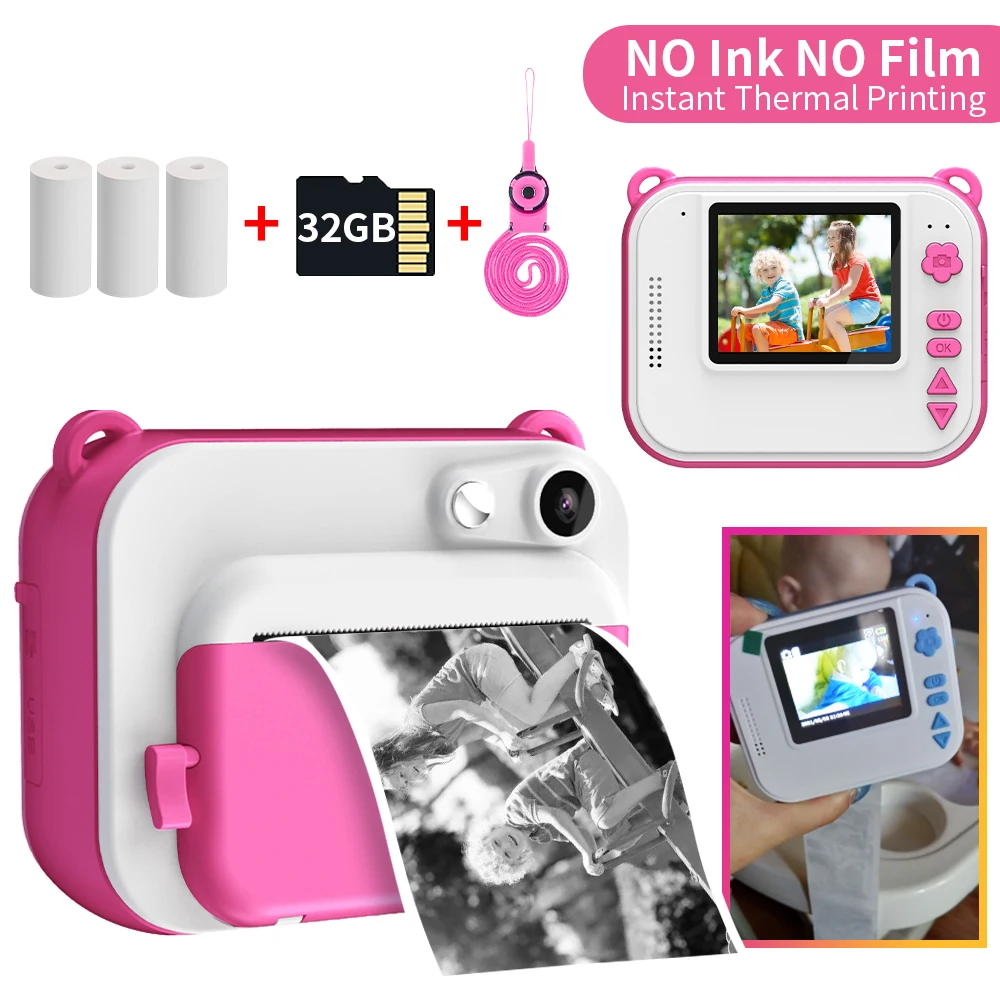 Children Instant Print Camera with Thermal Printing Paper Instant Print Camera - £39.73 GBP+