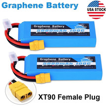 2pcs Yowoo 11.1V 5000mAh 3S 100C XT90-S Lipo Battery Graphene for RC Dro... - $56.11